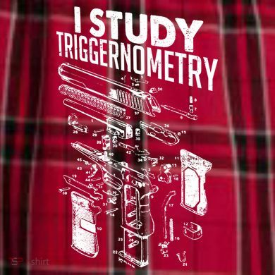 I Study Triggernometry Gun Diagram Men's Flannel Plaid Pajama Pants