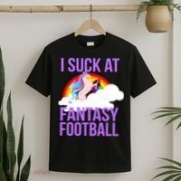 I Suck At Fantasy Football Unicorn T-Shirt thumb 2