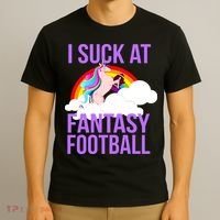 I Suck At Fantasy Football Unicorn T-Shirt thumb 3