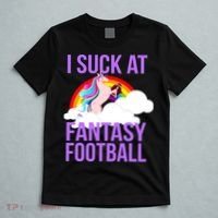 I Suck At Fantasy Football Unicorn T-Shirt thumb 5