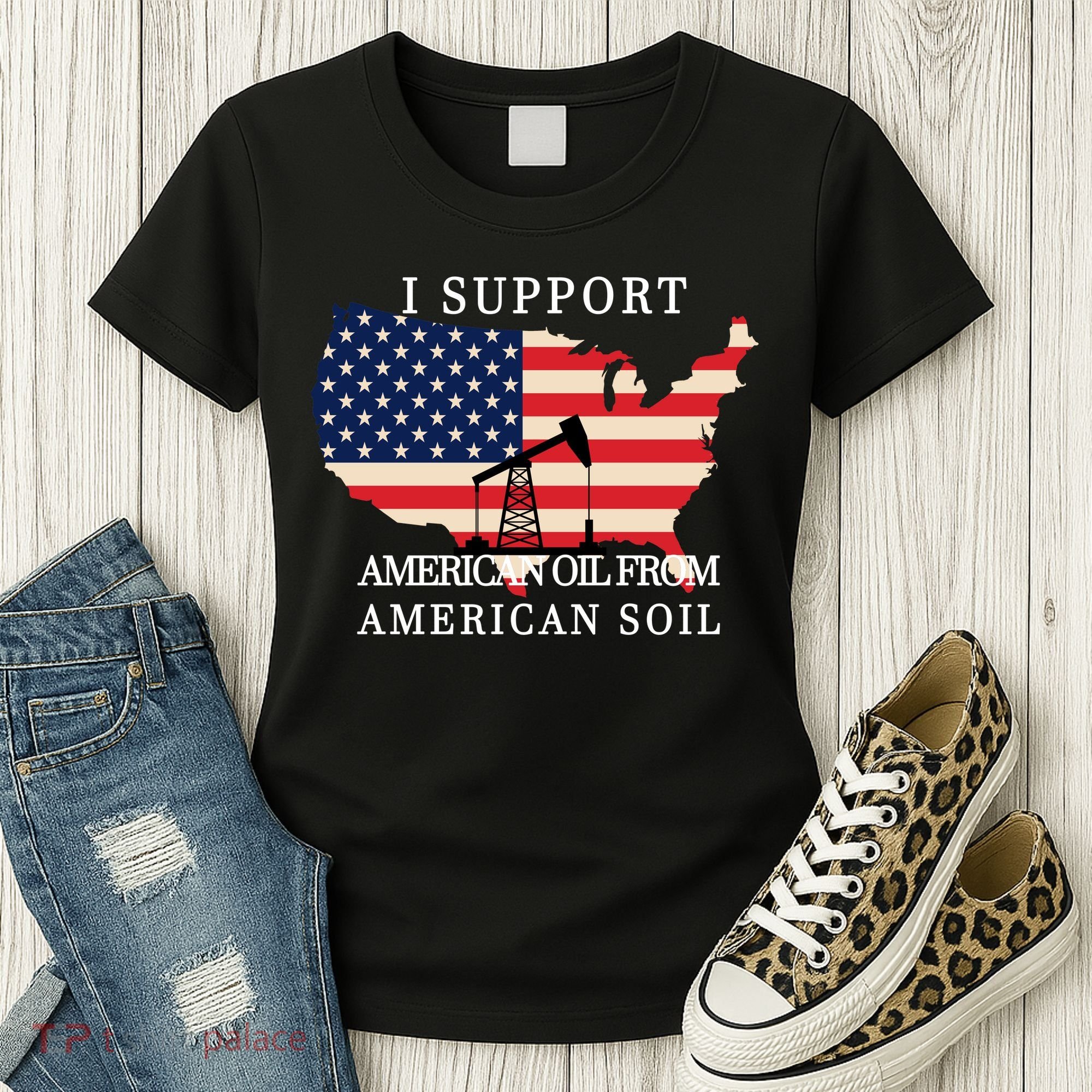 I Support American Oil From American Soil Keystone Pipeline Women's T-Shirt