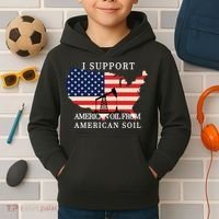 I Support American Oil From American Soil Keystone Pipeline Kids Hoodie thumb 2
