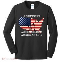 I Support American Oil From American Soil Keystone Pipeline Kids Long Sleeve Shirt thumb 0