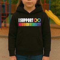 I Support Neurodiversity Kids Hoodie thumb 3
