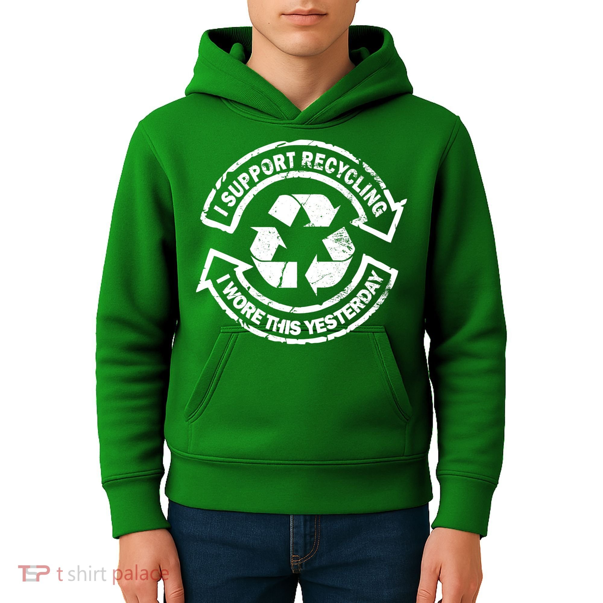 I Support Recycling Wore This Yesterday Kids Hoodie