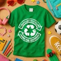 I Support Recycling Wore This Yesterday Kids T-Shirt thumb 3
