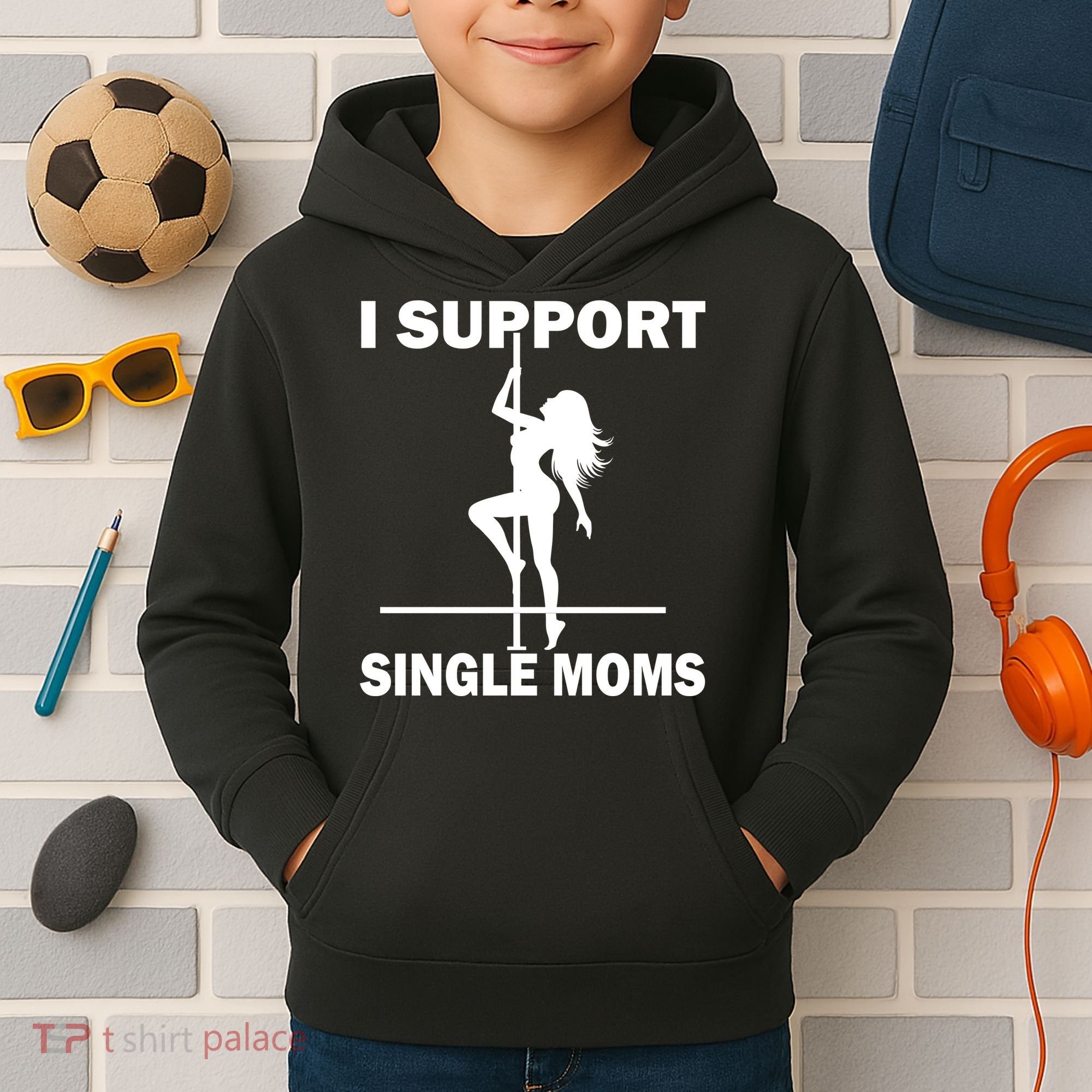 I Support Single Moms Kids Hoodie