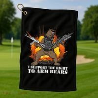 I Support The Right To Arm Bears Golf Towel thumb 1
