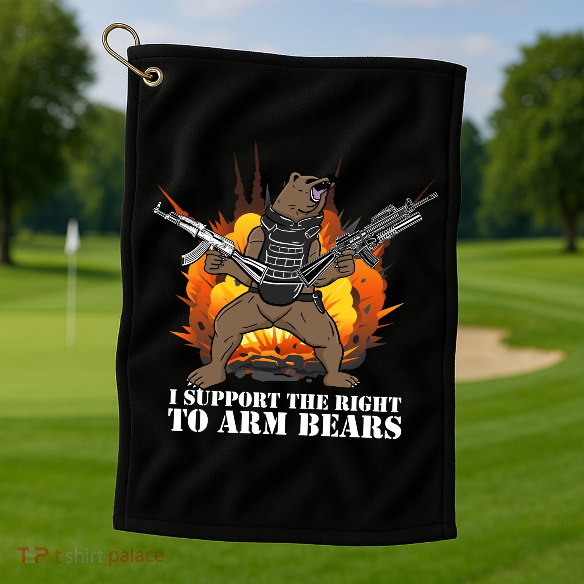 I Support The Right To Arm Bears Golf Towel