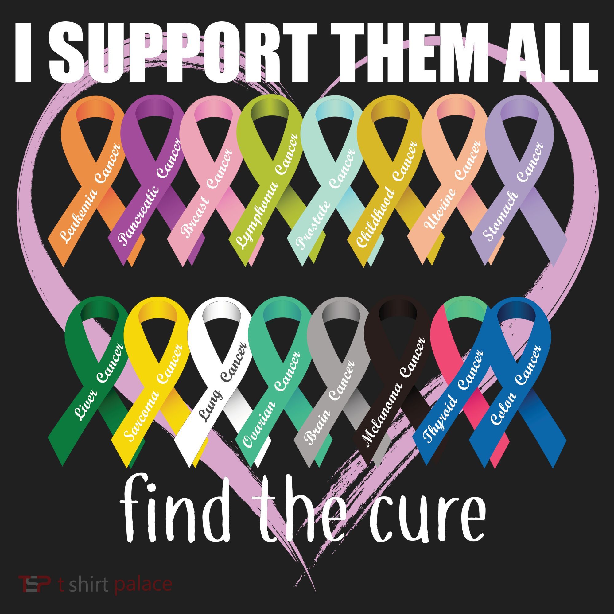 I Support Them All Find A Cure Cancer Awareness Women's Sweatshirt
