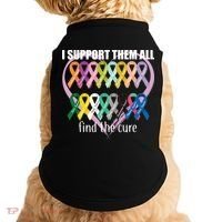 I Support Them All Find A Cure Cancer Awareness Doggie Tank thumb 0