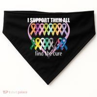 I Support Them All Find A Cure Cancer Awareness USA-Made Doggie Bandana thumb 0