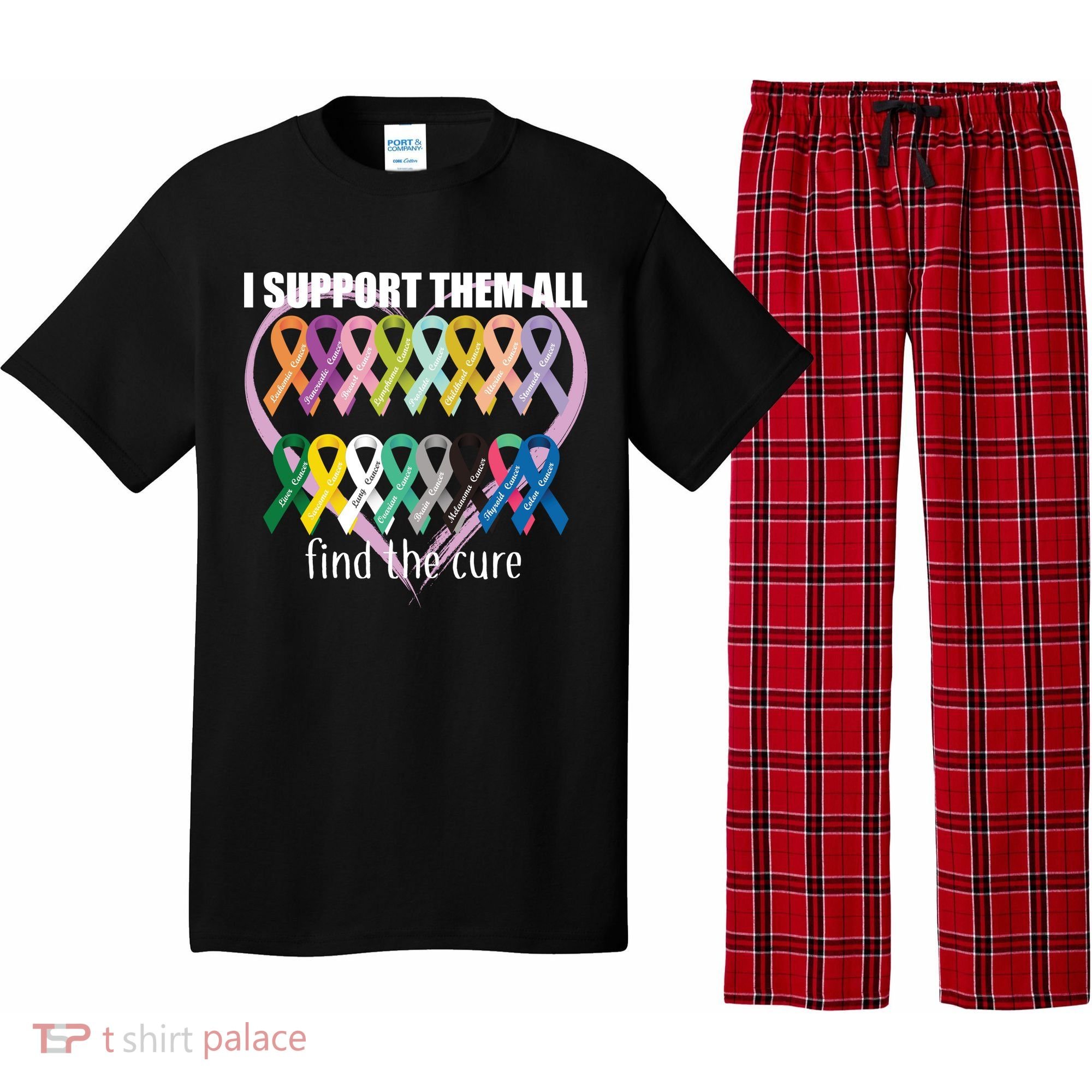 I Support Them All Find A Cure Cancer Awareness Pajama Set