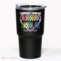 I Support Them All Find A Cure Cancer Awareness Tumbler thumb 0