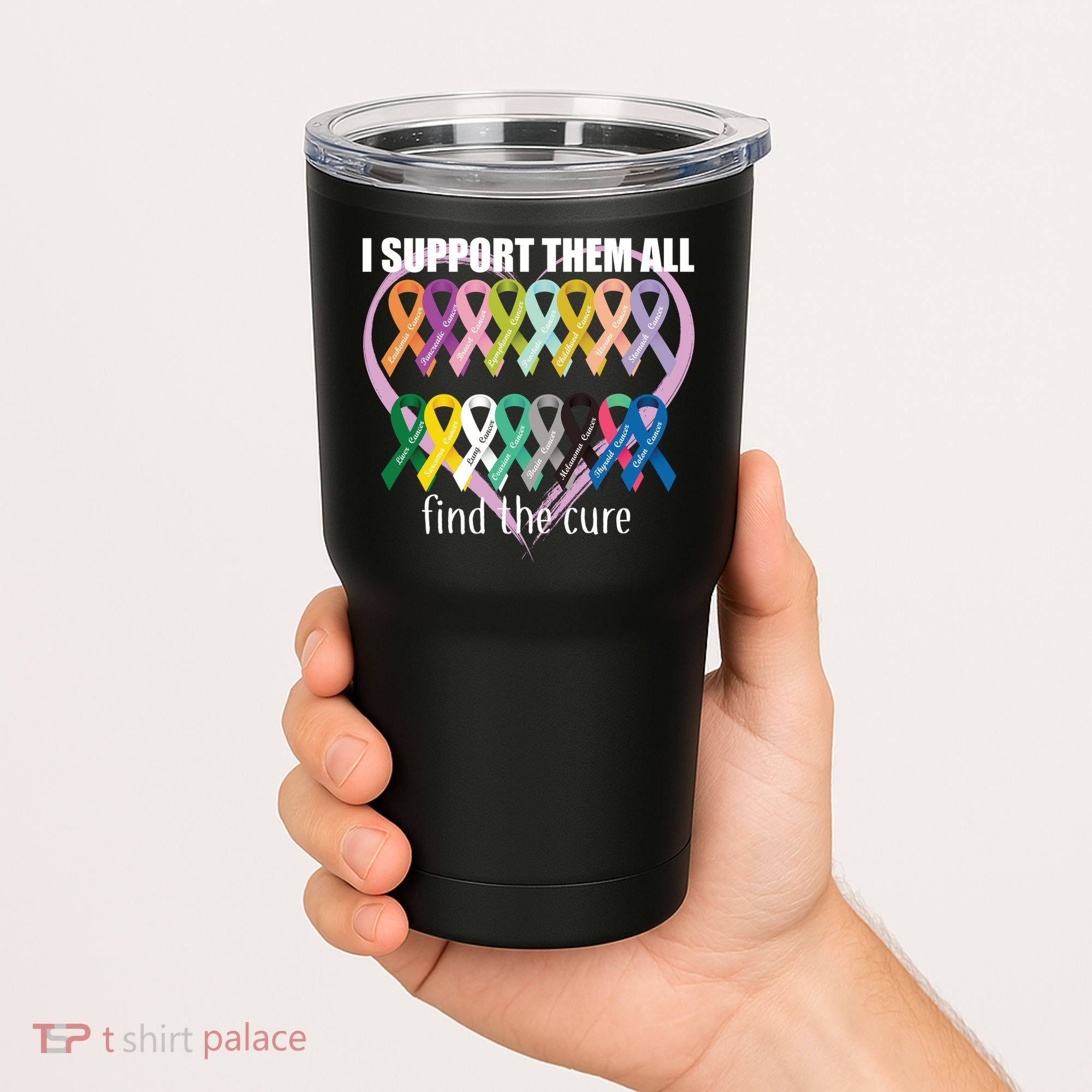 I Support Them All Find A Cure Cancer Awareness Tumbler