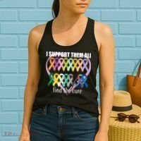 I Support Them All Find A Cure Cancer Awareness Women's Tank Top thumb 2
