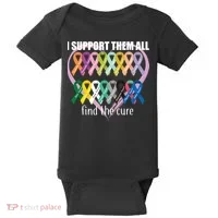 I Support Them All Find A Cure Cancer Awareness Baby Bodysuit thumb 0