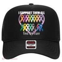 I Support Them All Find A Cure Cancer Awareness Hat thumb 0
