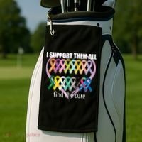 I Support Them All Find A Cure Cancer Awareness Golf Towel thumb 2