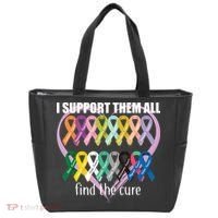 I Support Them All Find A Cure Cancer Awareness Tote Bag thumb 0