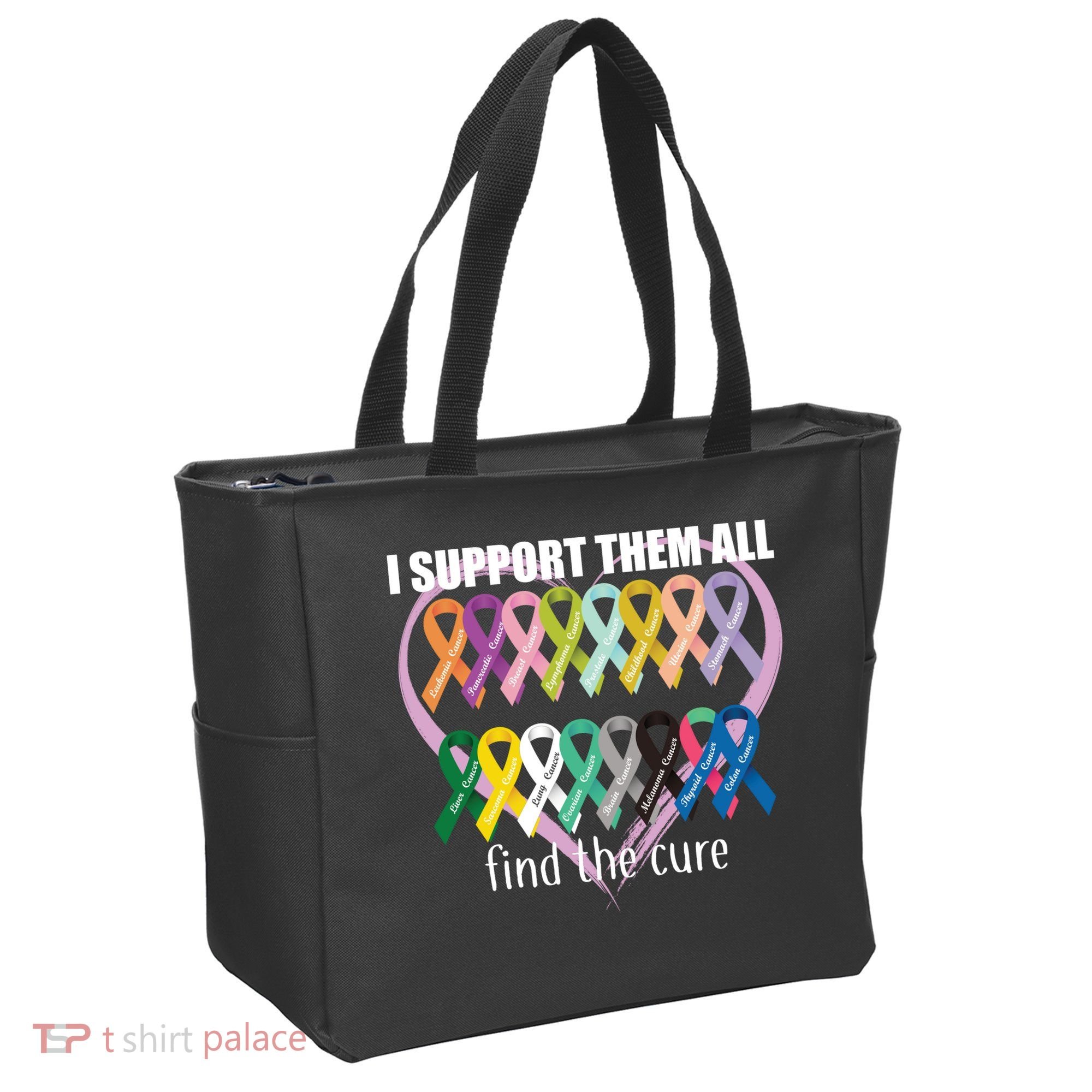 I Support Them All Find A Cure Cancer Awareness Tote Bag