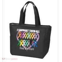 I Support Them All Find A Cure Cancer Awareness Tote Bag thumb 3