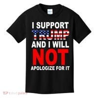 I Support Trump And Will Not Apologize For It Kids T-Shirt thumb 0