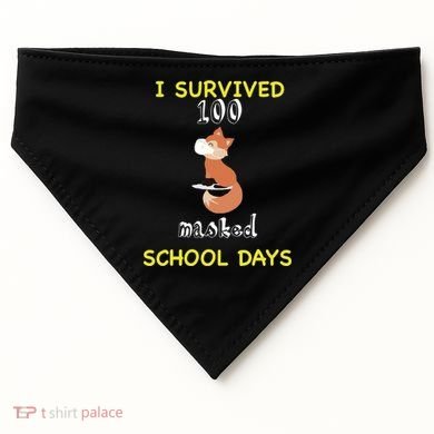 I Survived 100 Masked School Days USA-Made Doggie Bandana