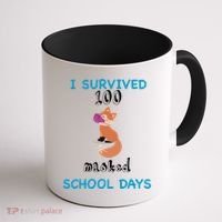 I Survived 100 Masked School Days Coffee Mug thumb 1
