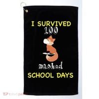 I Survived 100 Masked School Days Golf Towel thumb 0