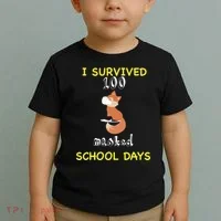 I Survived 100 Masked School Days  Toddler T-Shirt thumb 2