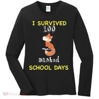 I Survived 100 Masked School Days  Women's Long Sleeve Shirt thumb 0