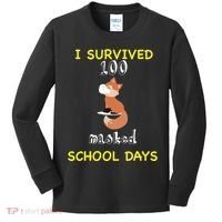 I Survived 100 Masked School Days  Kids Long Sleeve Shirt thumb 0