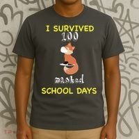 I Survived 100 Masked School Days T-Shirt thumb 3