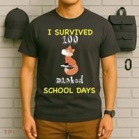 I Survived 100 Masked School Days T-Shirt thumb 6