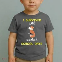 I Survived 100 Masked School Days Toddler T-Shirt thumb 2
