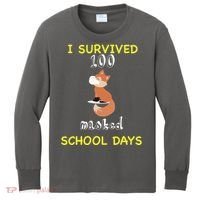 I Survived 100 Masked School Days Kids Long Sleeve Shirt thumb 0