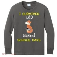 I Survived 100 Masked School Days Kids Long Sleeve Shirt thumb 0
