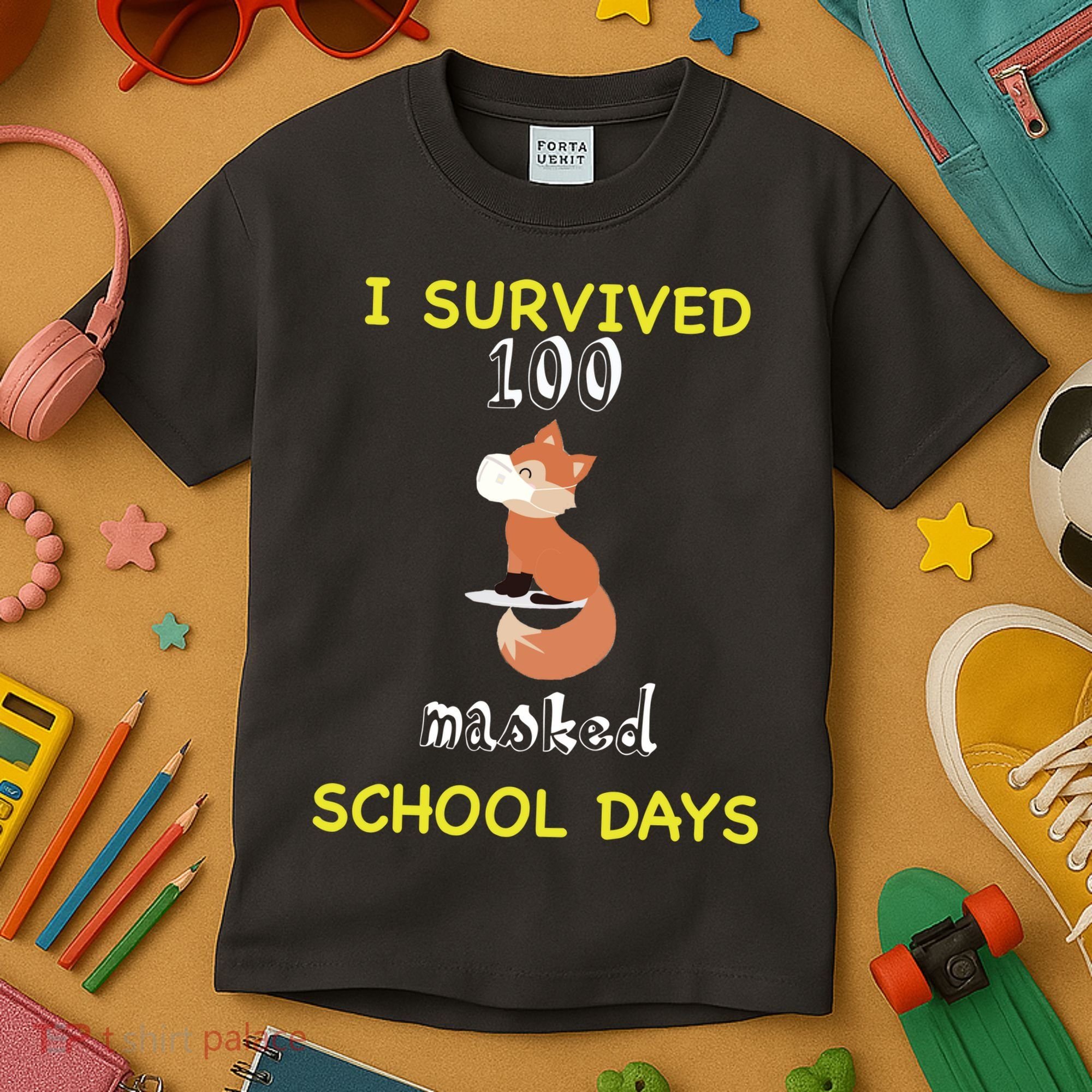I Survived 100 Masked School Days Kids T-Shirt