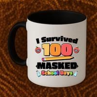 I Survived 100 Masked School Days Pandemic Learning Coffee Mug thumb 2