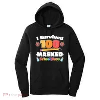 I Survived 100 Masked School Days Pandemic Learning Women's Hoodie thumb 0