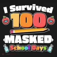 I Survived 100 Masked School Days Pandemic Learning Women's Hoodie thumb 2