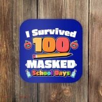 I Survived 100 Masked School Days Pandemic Learning Coaster thumb 0