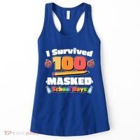 I Survived 100 Masked School Days Pandemic Learning Women's Tank Top thumb 0