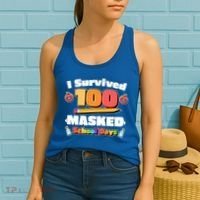 I Survived 100 Masked School Days Pandemic Learning Women's Tank Top thumb 2