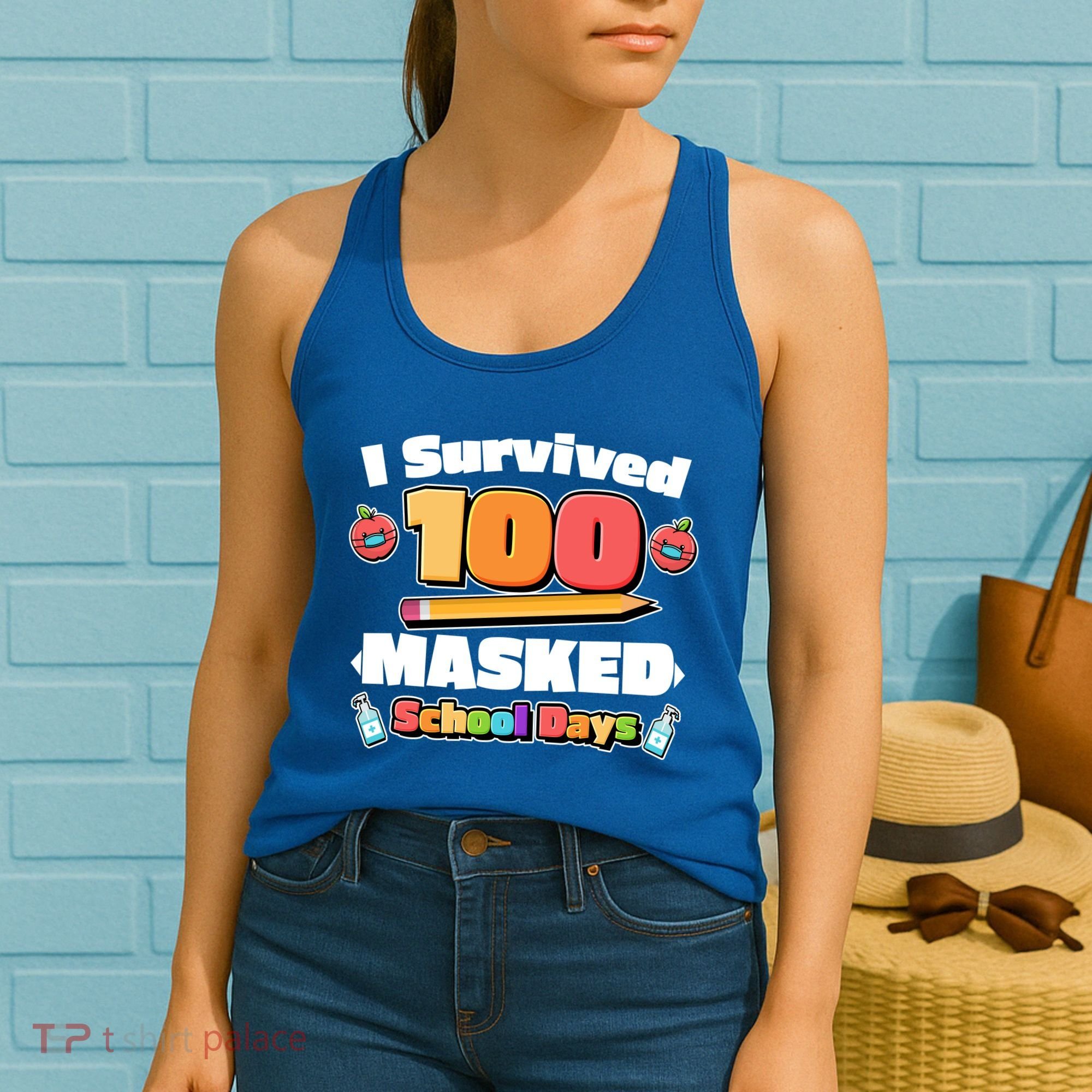 I Survived 100 Masked School Days Pandemic Learning Women's Tank Top