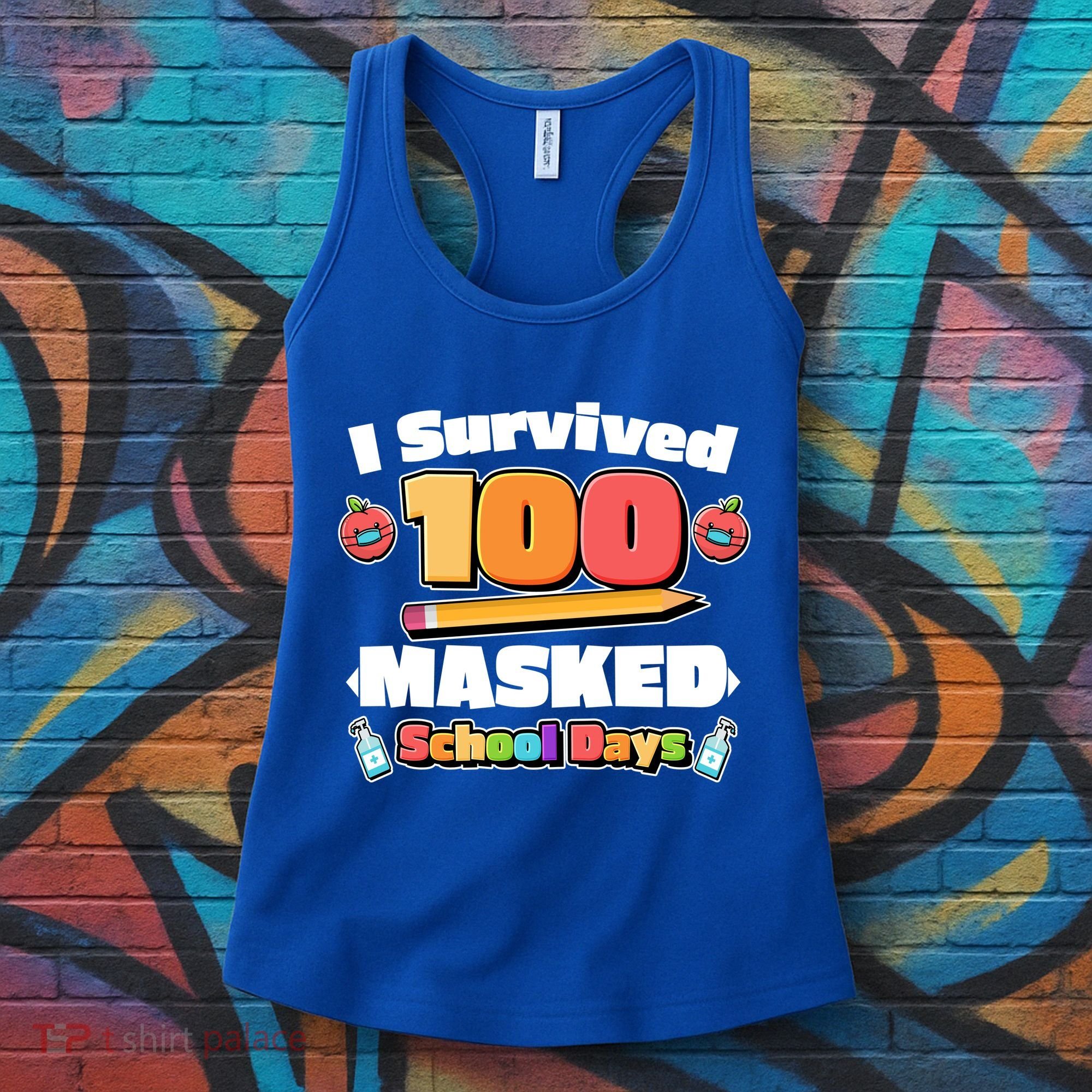 I Survived 100 Masked School Days Pandemic Learning Women's Tank Top