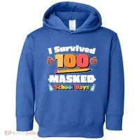 I Survived 100 Masked School Days Pandemic Learning Toddler Hoodie thumb 0