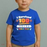 I Survived 100 Masked School Days Pandemic Learning Toddler T-Shirt thumb 2
