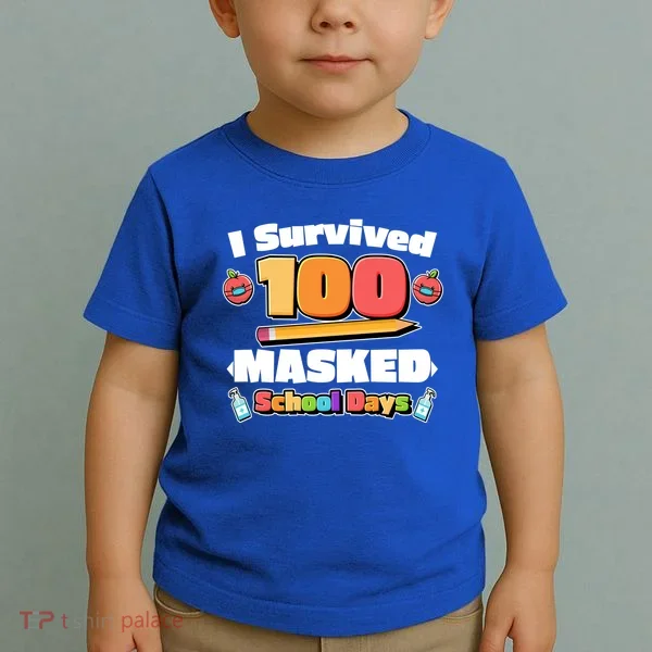 I Survived 100 Masked School Days Pandemic Learning Toddler T-Shirt